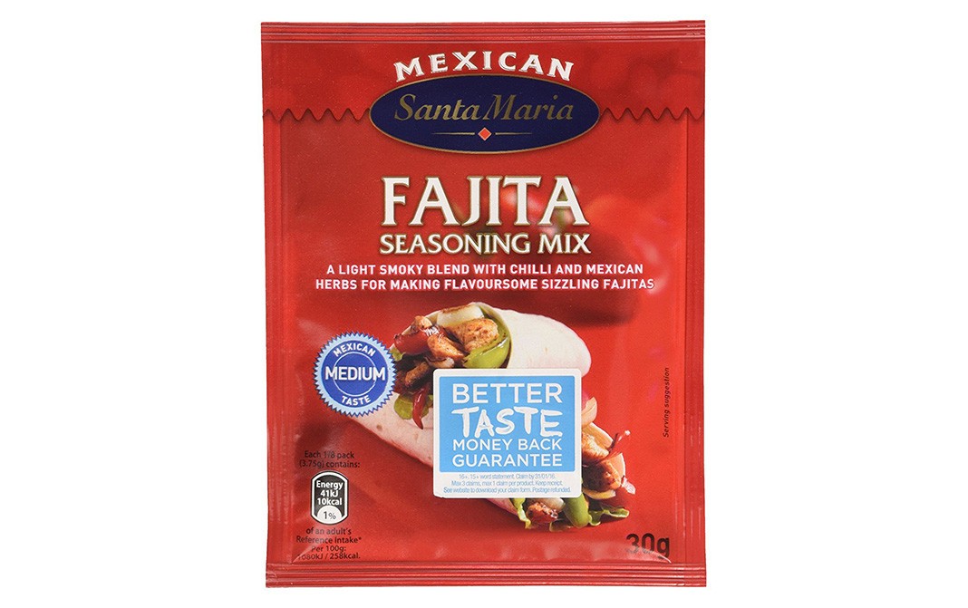 Mexican Santa Maria Fajita Seasoning Mix - Medium   Pack  30 grams